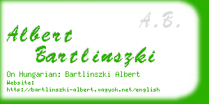 albert bartlinszki business card